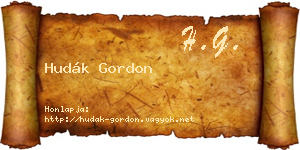 Hudák Gordon névjegykártya